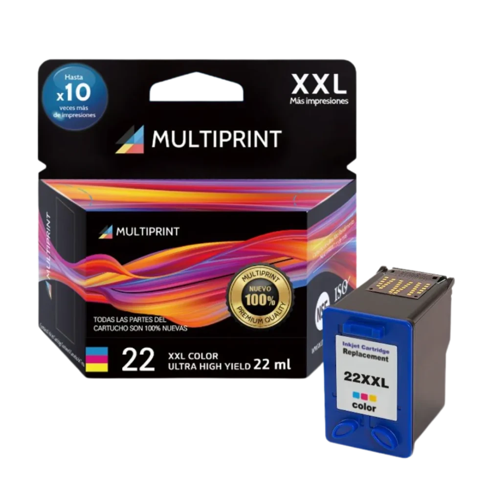 CARTUCHO MULTIPRINT HP  22XXL COLOR 22ML HC-E02X