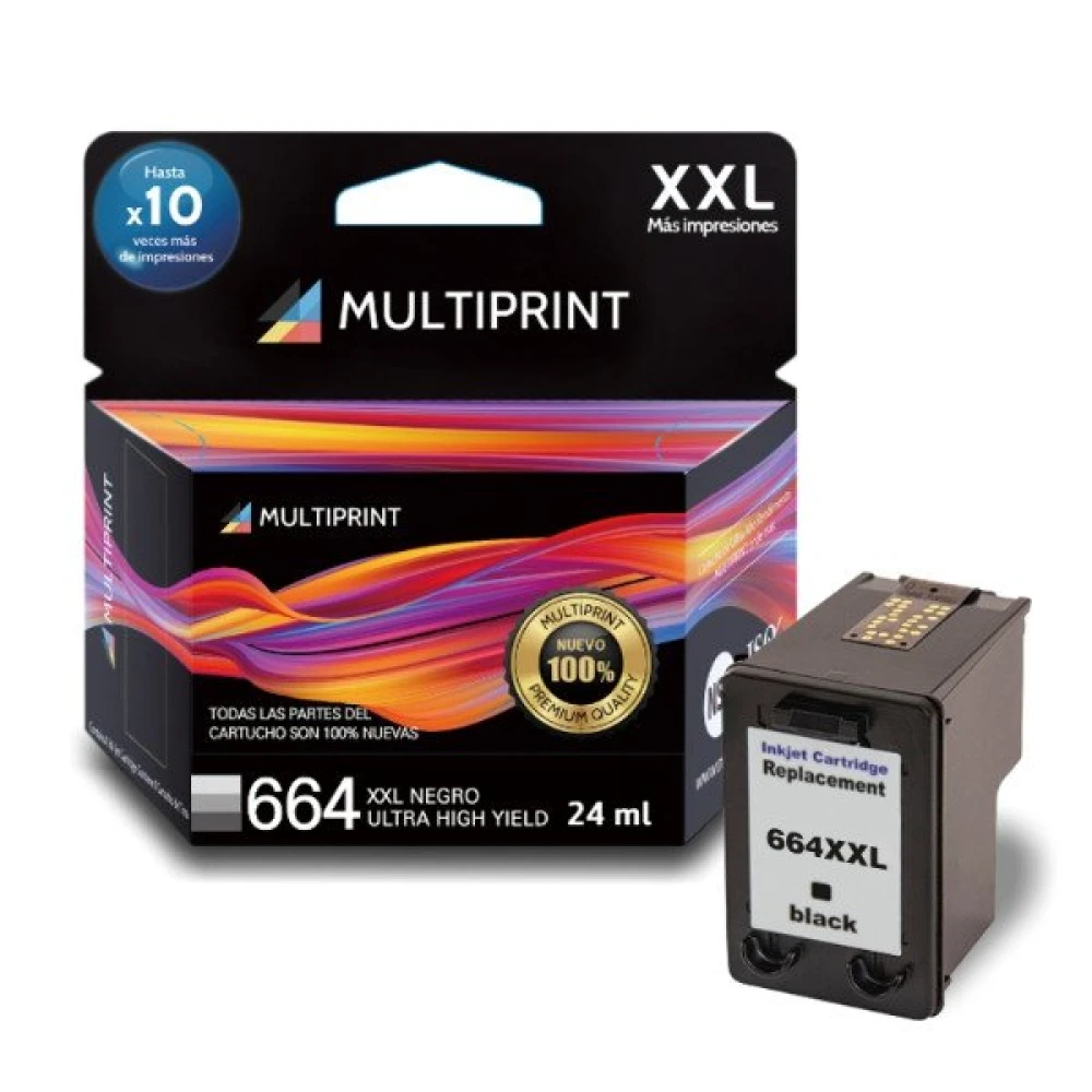 CARTUCHO MULTIPRINT HP 664XXL NEGRO 24ML HC-M664B