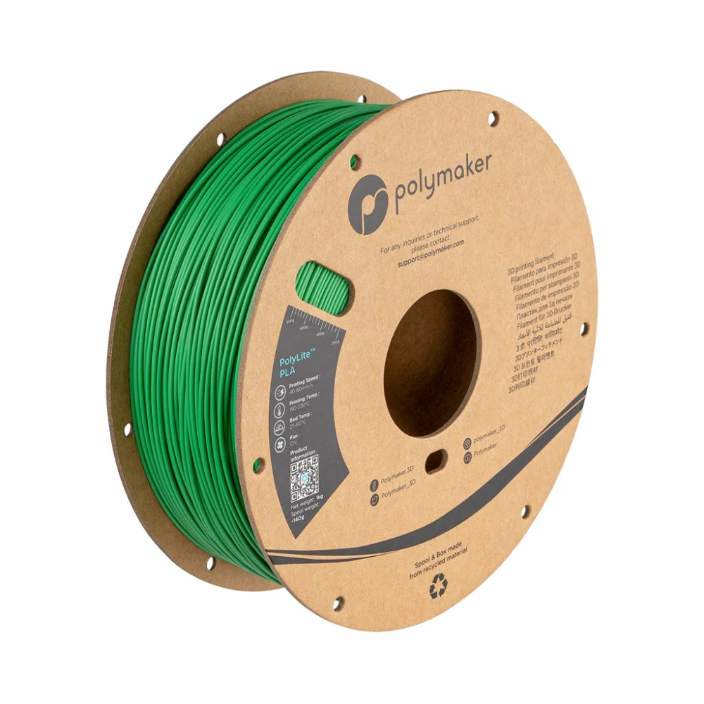 Filamento Cable Plastico POLYMAKER POLYLITE PLA (1KG/1.75MM) GREEN