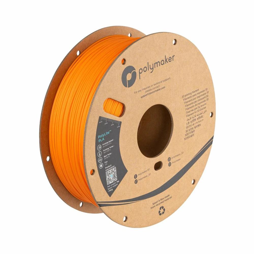 Filamento Cable Plastico POLYMAKER POLYLITE PLA (1KG/1.75MM) ORANGE