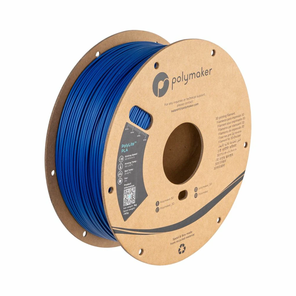 Filamento Cable Plastico POLYMAKER POLYLITE PLA (1KG/1.75MM) BLUE